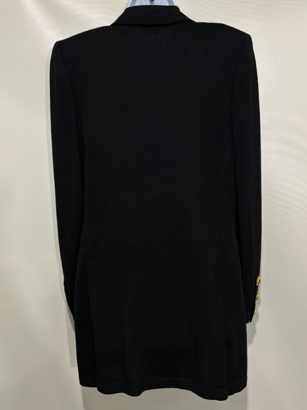 St John Collection Marie Gray 12 Black Double-Breasted Santana Knit Wool Blazer - Picture 4 of 9